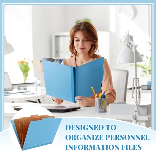 Pcs Classification Folders Letter Size, 3 Divider Pressboard File 60 Blue