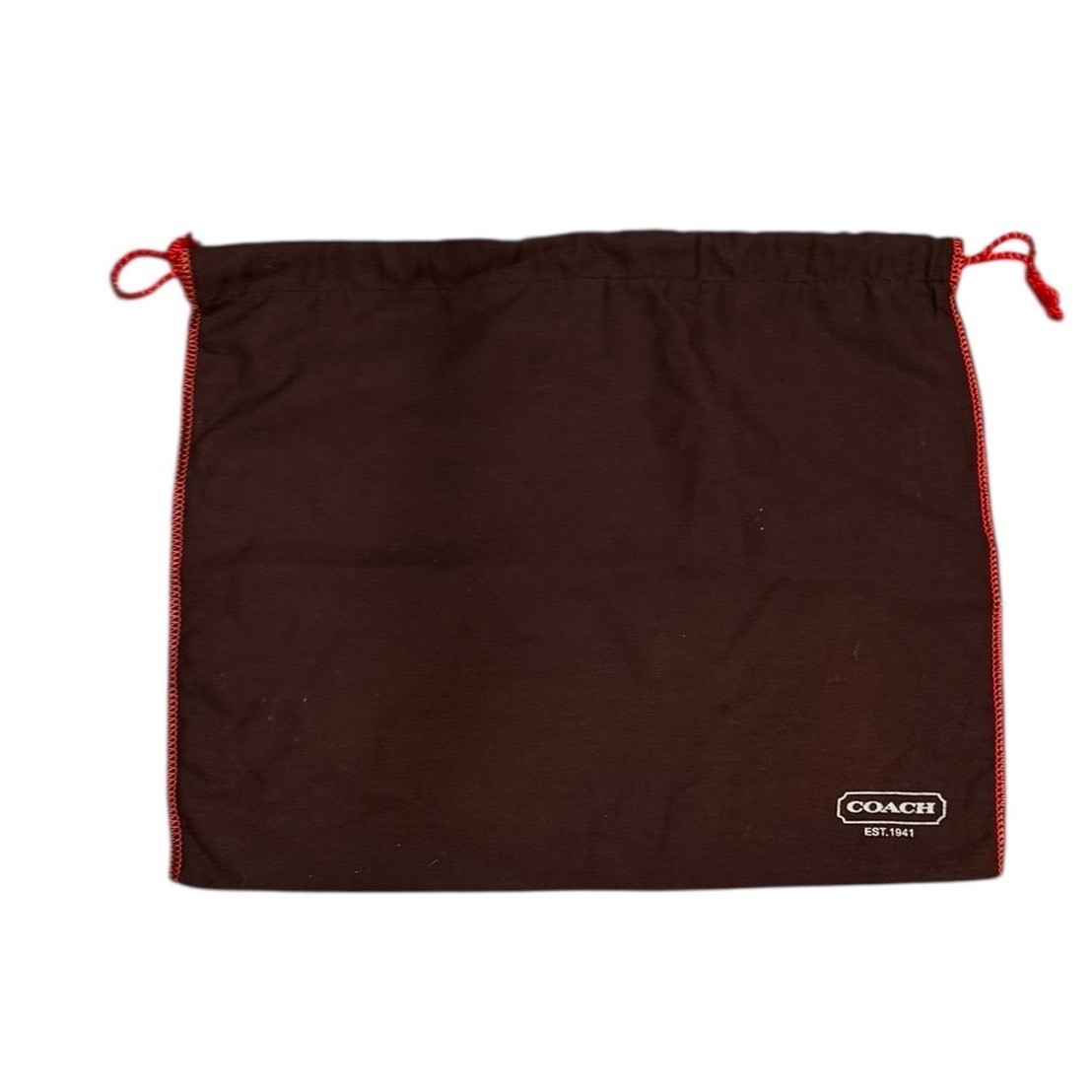 Vtg Coach Dark Brown Signature Logo Duster Bag Pouch Storage Accessory 11x13.5"