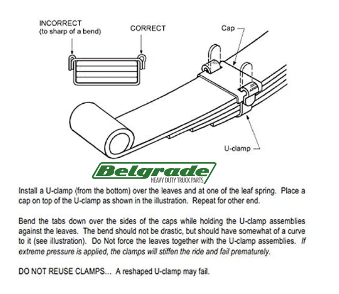 Leaf Spring Repair Clip with Cap 2-1/2in. (10 Pack)