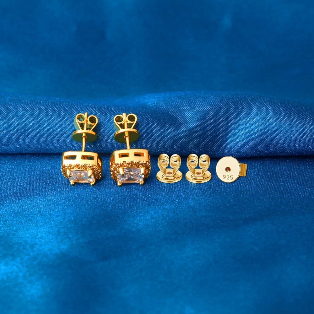 Hypoallergenic Earring Backs for Studs - 12 Replaceable Pairs in Gold & Silver