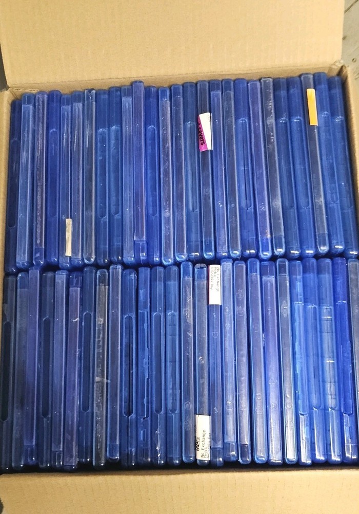 100 Used Blu-ray Single & Double Disc Cases Lot Empty Replacement Standard