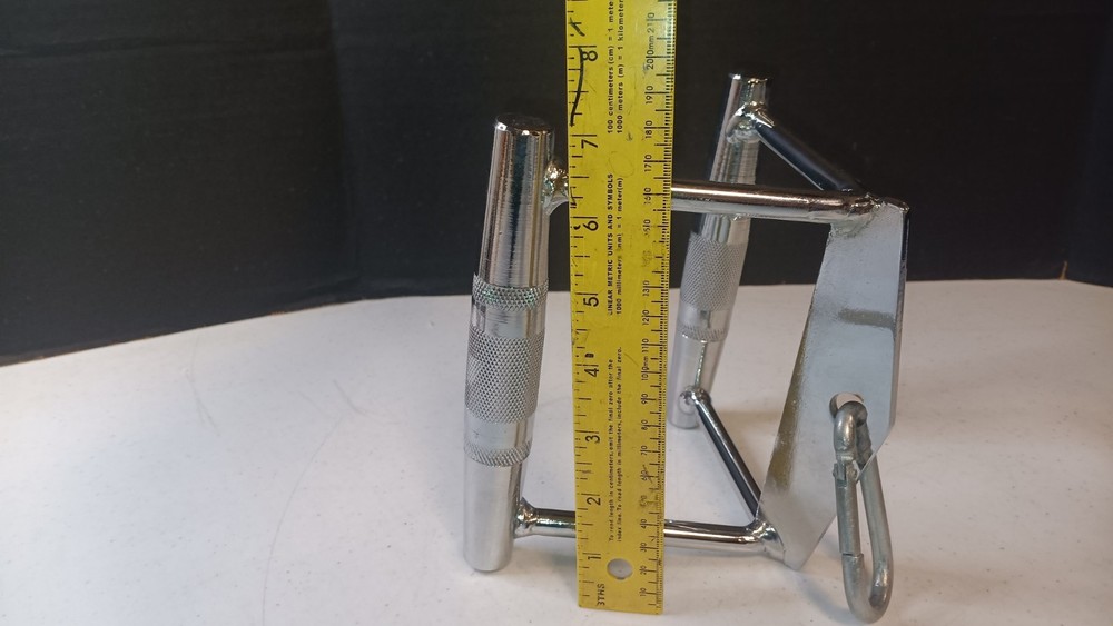 SINGLE Silver Pull Down V-Handle Bar Triceps Bicep Trainer Double Handle Gym Rod