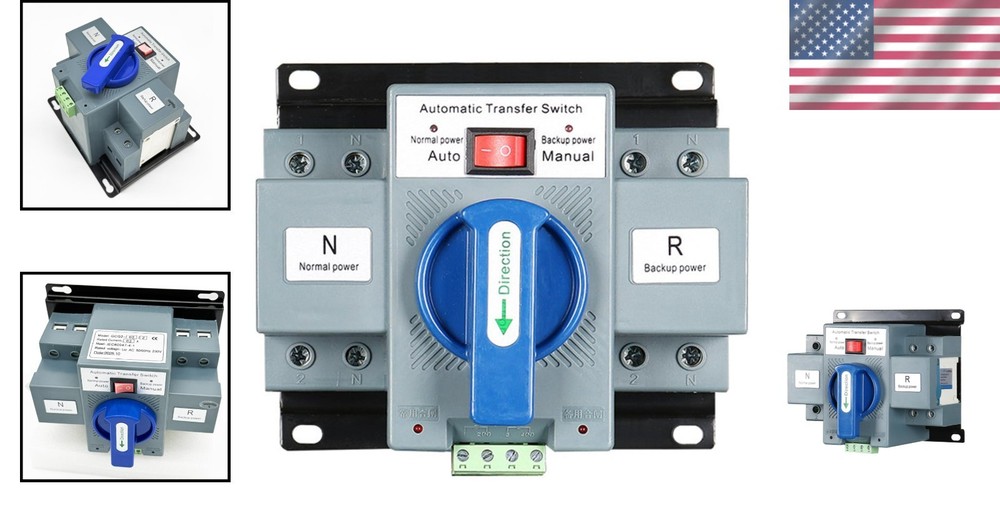 Reliable 2-Position 63A Transfer Switch with Manual Control for Versatile Use