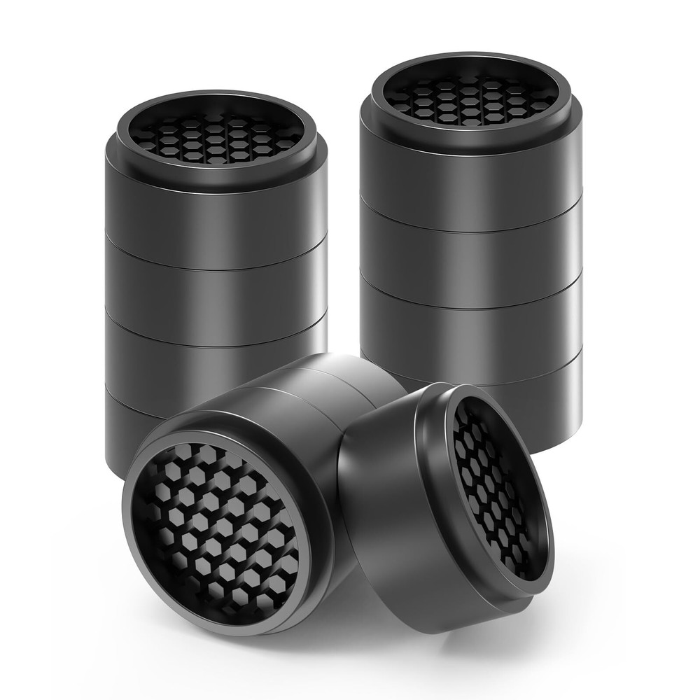 Adjustable 1-3 Inch Bed Risers Anti-Slip Rubber Stackable 4 Pack Round Black
