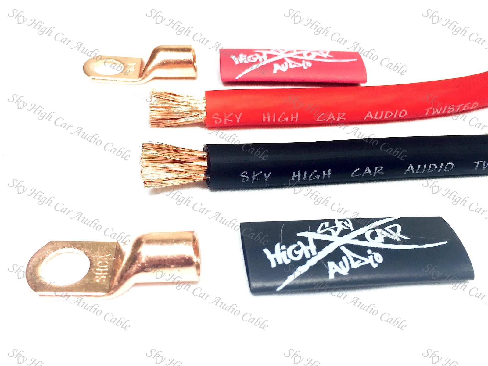 Sky High Oversized 4 Gauge OFC AWG Big 3 Upgrade RED/BLACK Electrical Wiring