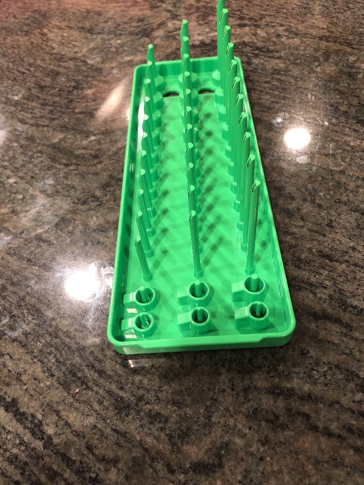 Snap-On ka143frgn 1/4" sae 3 row post socket tray green