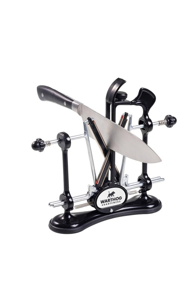 Knife Sharpener Adjustable Angles Diamond Rods Metal Frame Warthog A4 V-Sharp