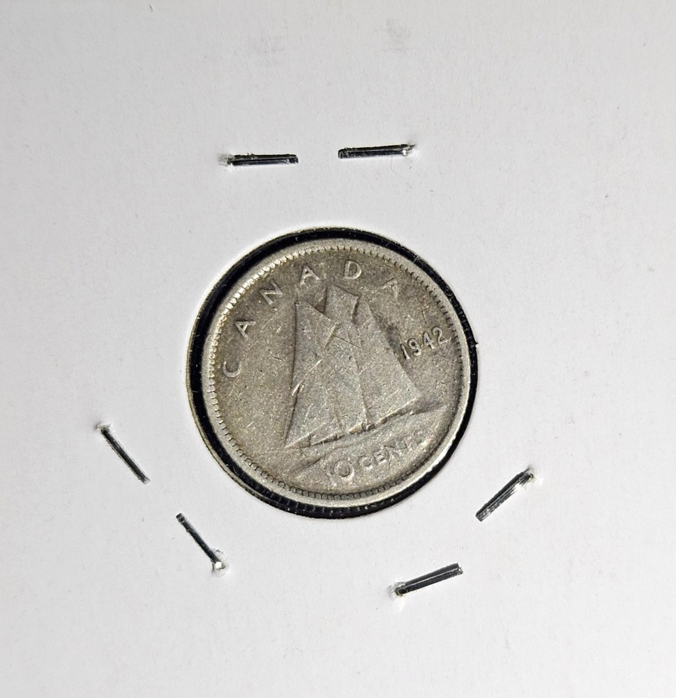 1942 Canada 10 Cent. 80% Silver. (CANK)