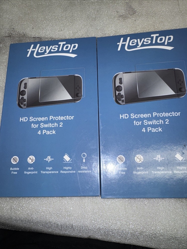 HEYStop 2 Packs (8pcs Total) HD Screen Protector for Nintendo Switch 2