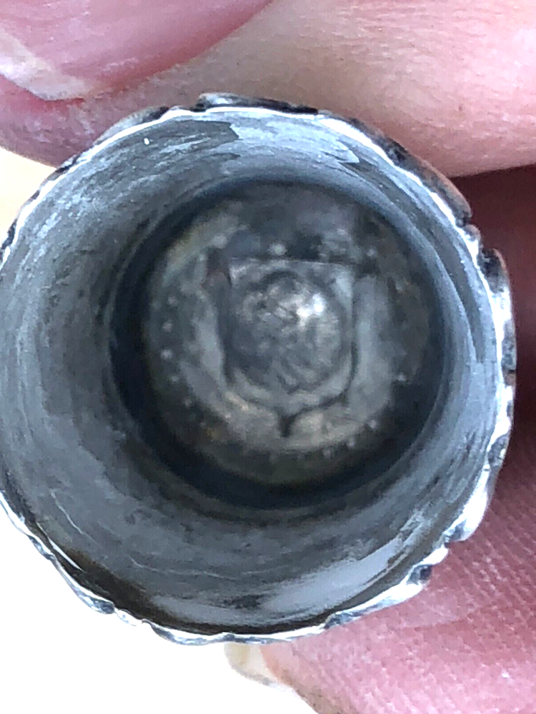 Vintage Sterling Silver Thimble, size 7, with Initials engraved