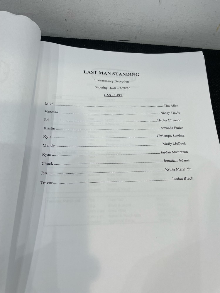 “Last Man Standing” Authentic Tv script Used On Set. "Extrasensory Deception"