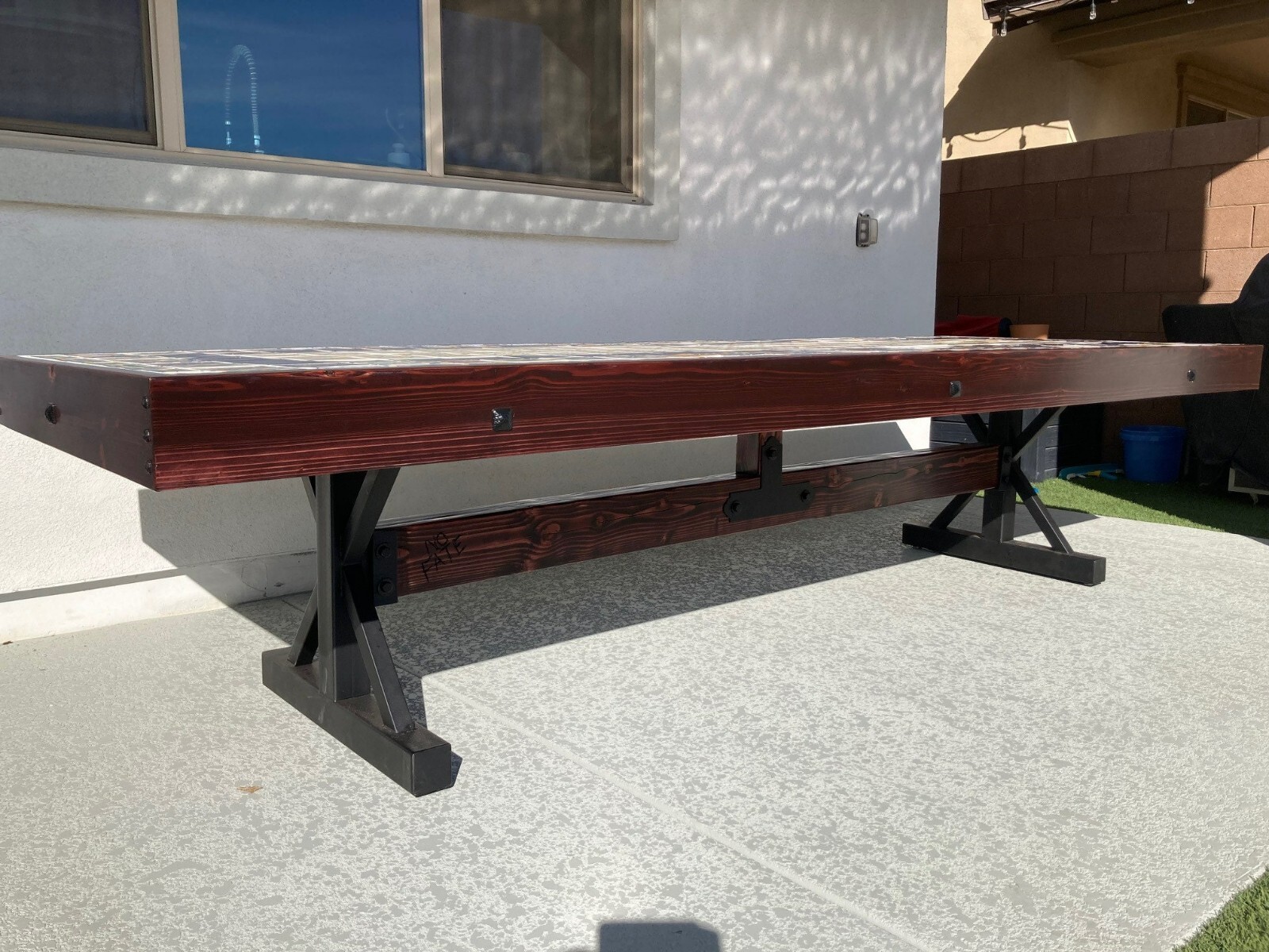 Made In America metal table legs, Farmhouse steel base, Metal table base