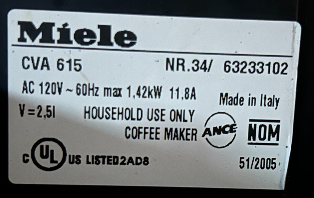 Miele CVA 615 Coffee Maker Bracket for Control Electronic Unit MCPU - USED