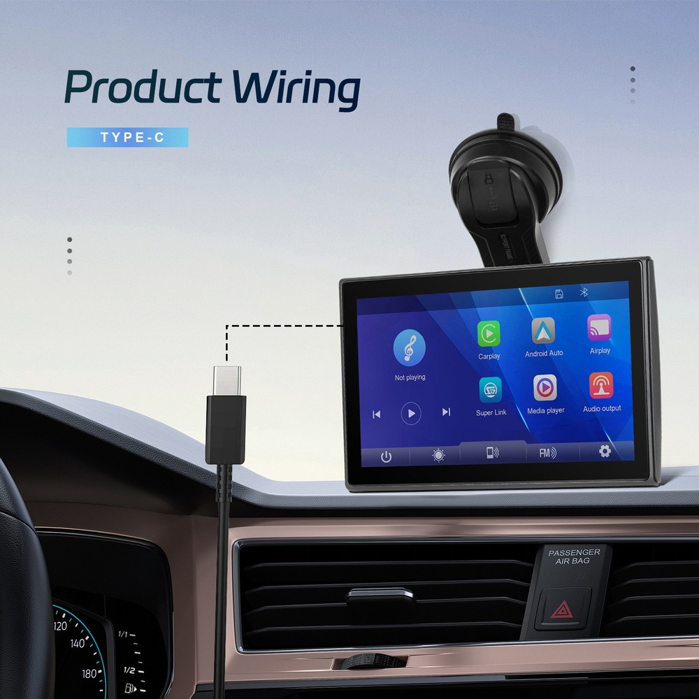 7-inch Full Touch Screen Apple CarPlay Horizontal Vertical Switching Camera B