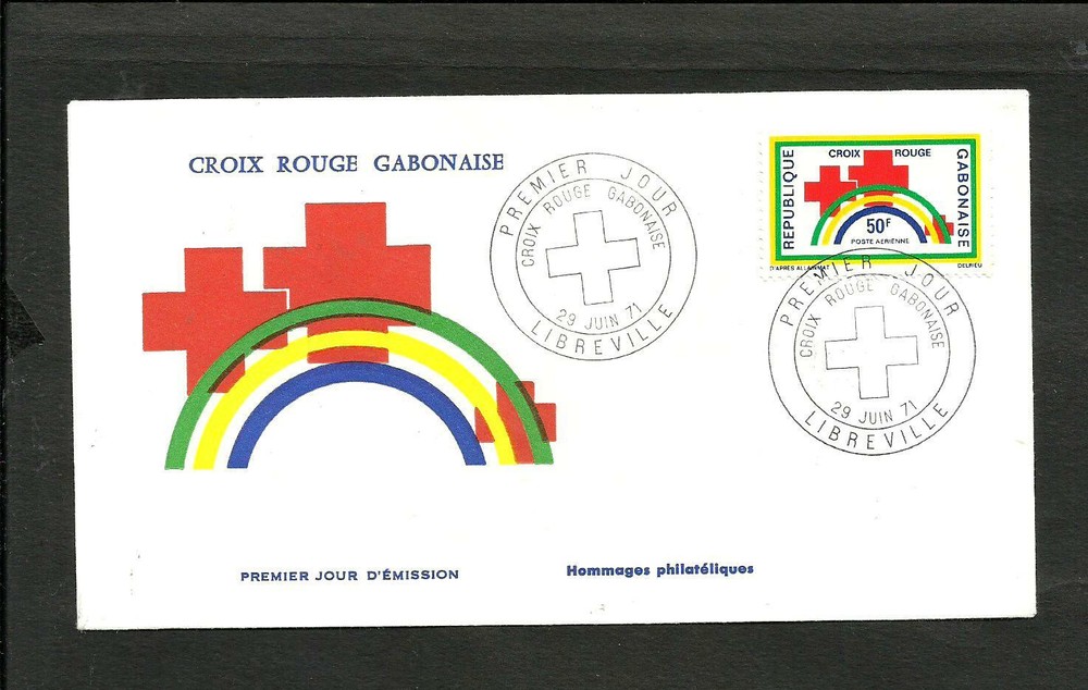 RED CROSS GABON 1971 FDC VF