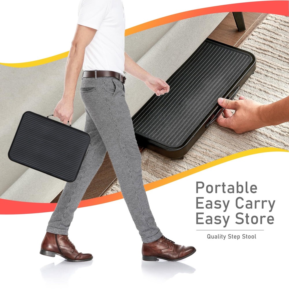 Folding Step Stool Height Adjustable 1- Step 330lbs Sturdy Portable Step Plat...