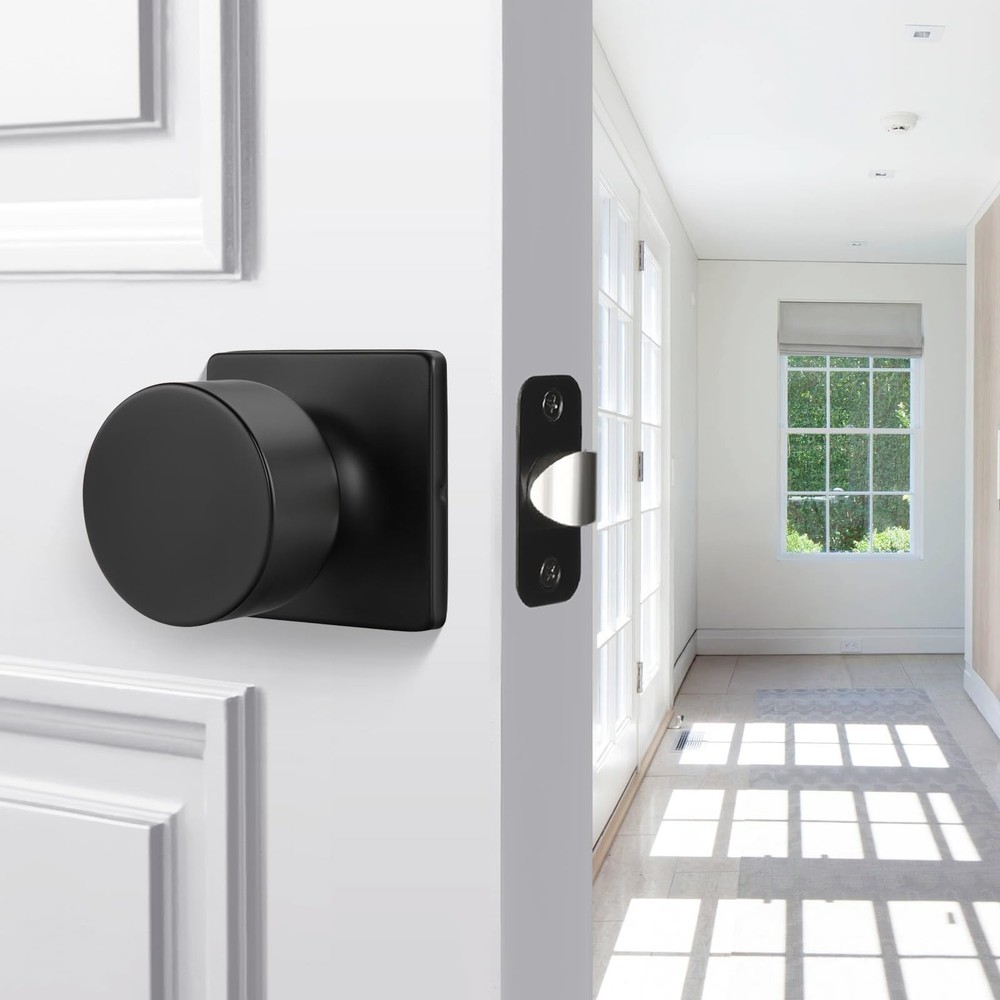 Goldenwarm Matte Black Closet Door Knobs, Passage Door Knobs Interior Hallway...