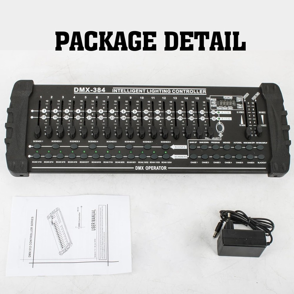 Advanced 384 Channel DMX Controller with Built-in Amplifier & LED Display