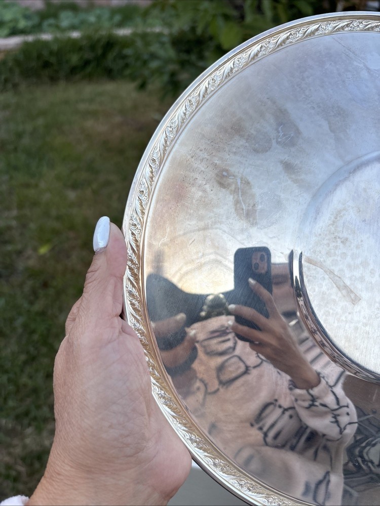 Silver-plated Round serving tray 10.5” Unidentified