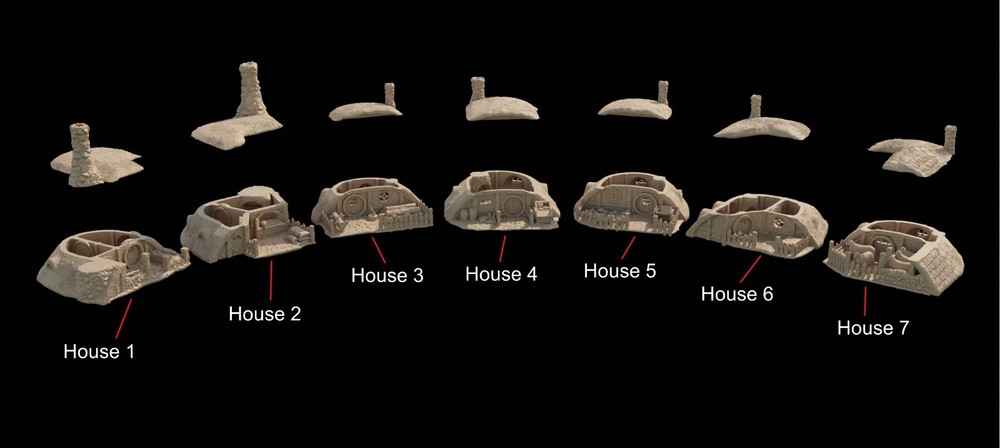 Hobbit Burrows 28mm Tabletop Terrain.