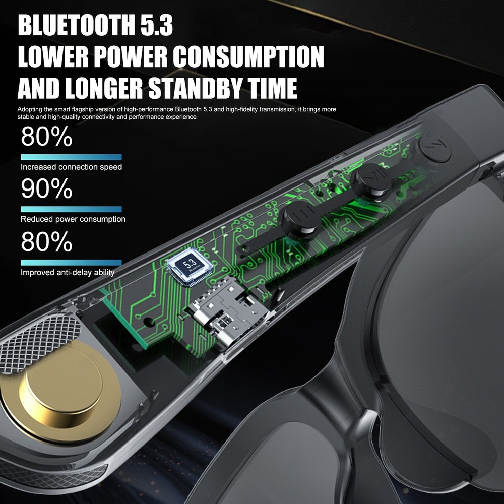 Wireless AI Language Smart Translator Glasses Headset 144 Languages Translation…