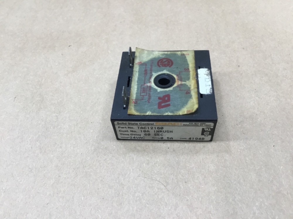 SSAC SOLID STATE TIMER RELAY TAC12160 24V .5A 60 Sec. #106A3
