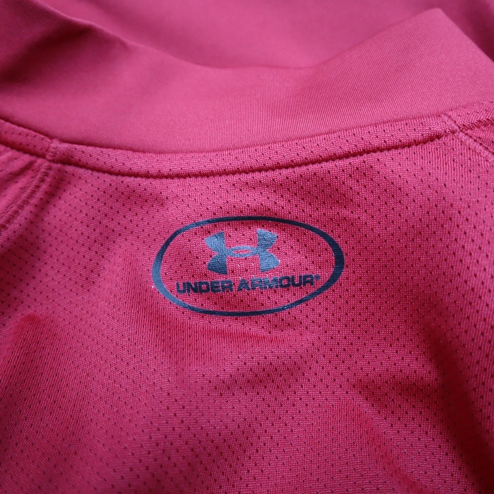 Under Armour Men’s Medium M 1/4 Zip Tech Pullover Golf Red Fitted 1306430