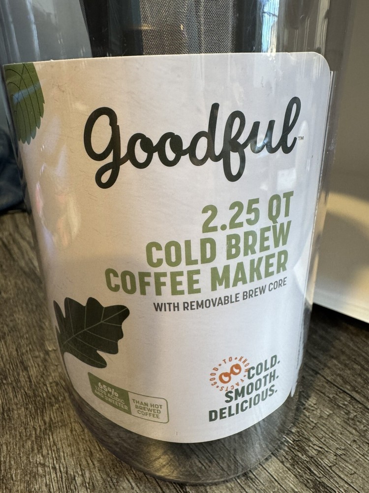 Goodful 2.25 QT Cold Brew Coffee Maker with Removable Brew Core