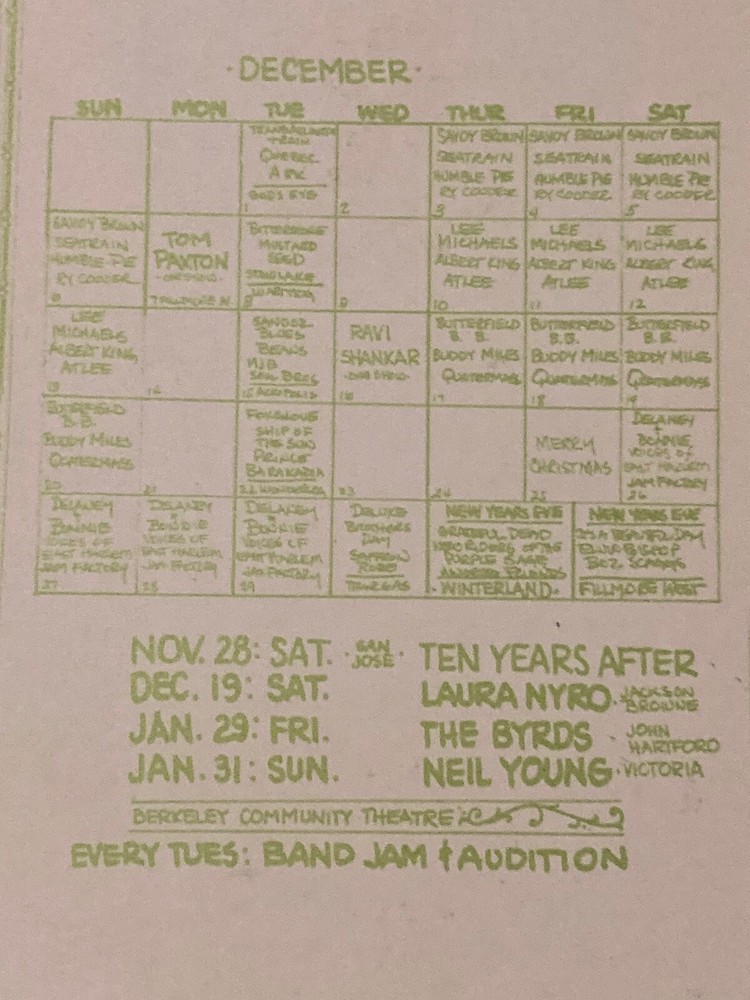 BG 260 Lee Michaels Albert King SIGNED DAVID SINGER 1970 Postcard Handbill