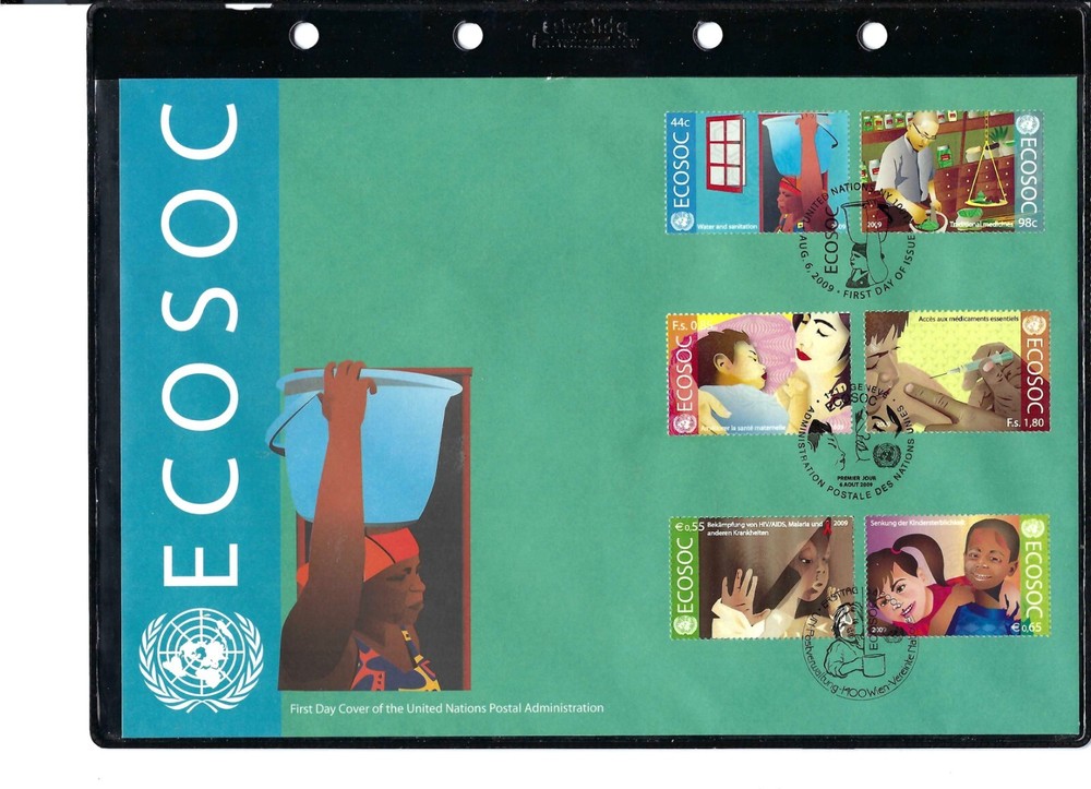 2009 ECOSOC - Large FDC - All 3 Offices - UNPA Cachet