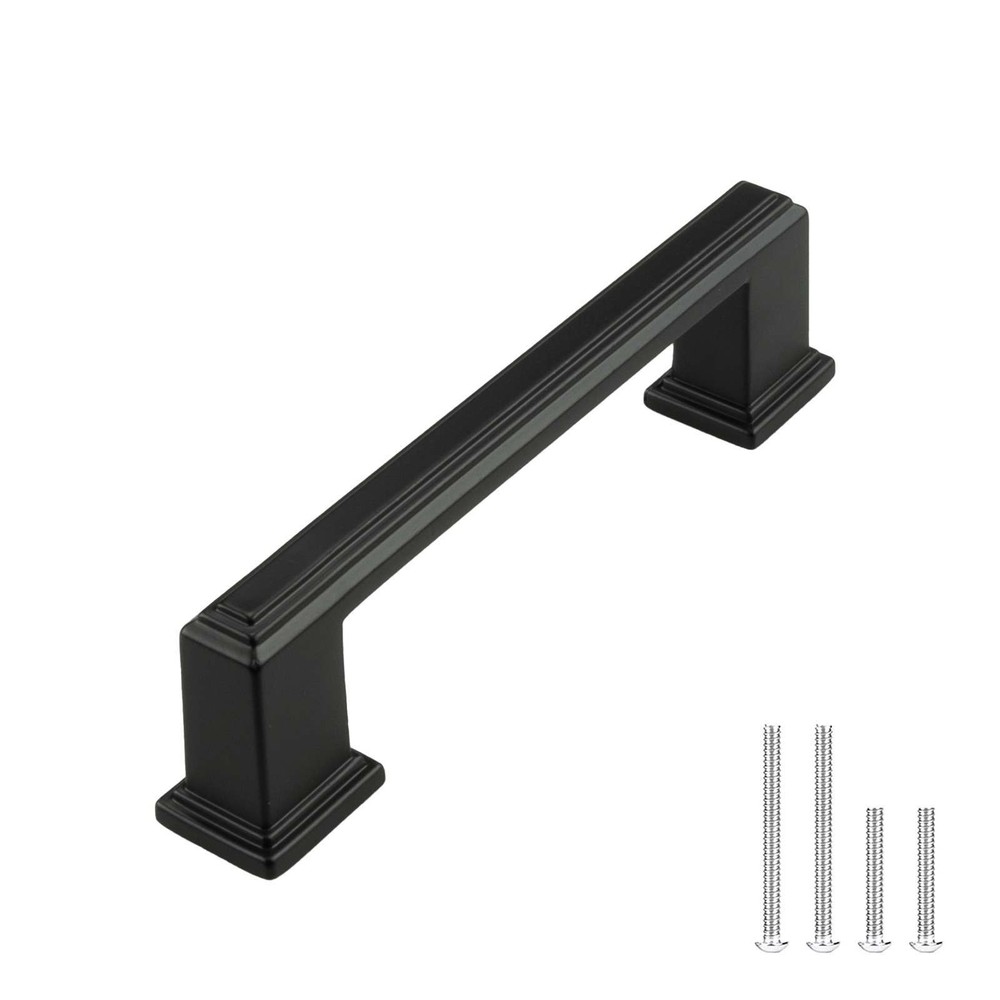 Square Matte Black Solid Cabinet Handles Pulls Kitchen Bathroom Modern Style