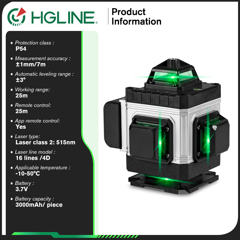 16 Lines Laser Level 360 Self Leveling with Tripod For Construction Projects US