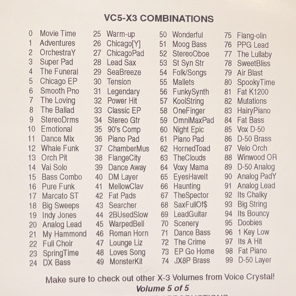 Korg X2, X3, X3R Preload Data Floppy Disk Set