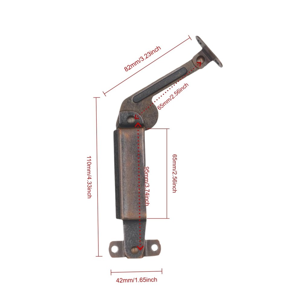 Self-Balancing Lid Support Hinges 1 Pair Left/Right Dark Bronze Tone