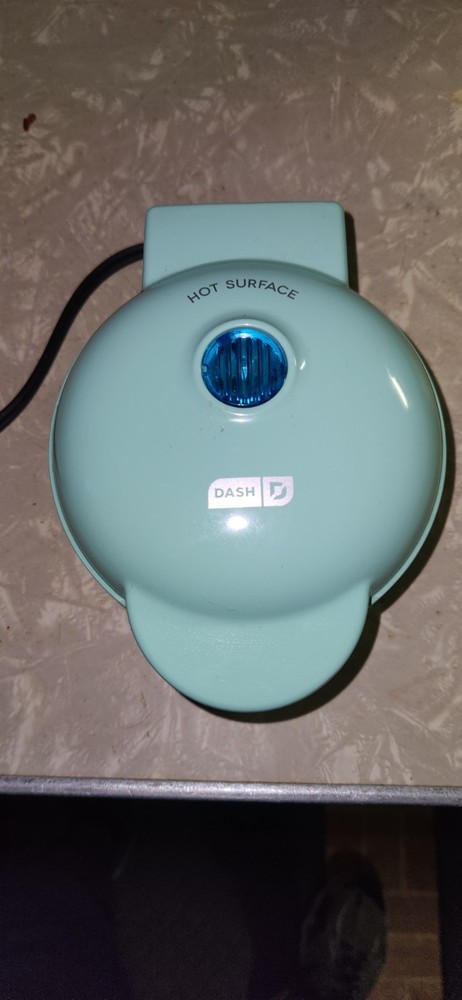 Dash Mini Waffle Maker Light Blue 4 inch Cooking Surface Cute Breakfast With Box