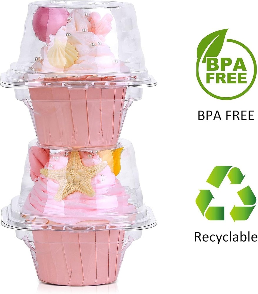 Cupcake Boxes Individual Cupcake Containers, 50 Packs Regular Single Cupcake ...