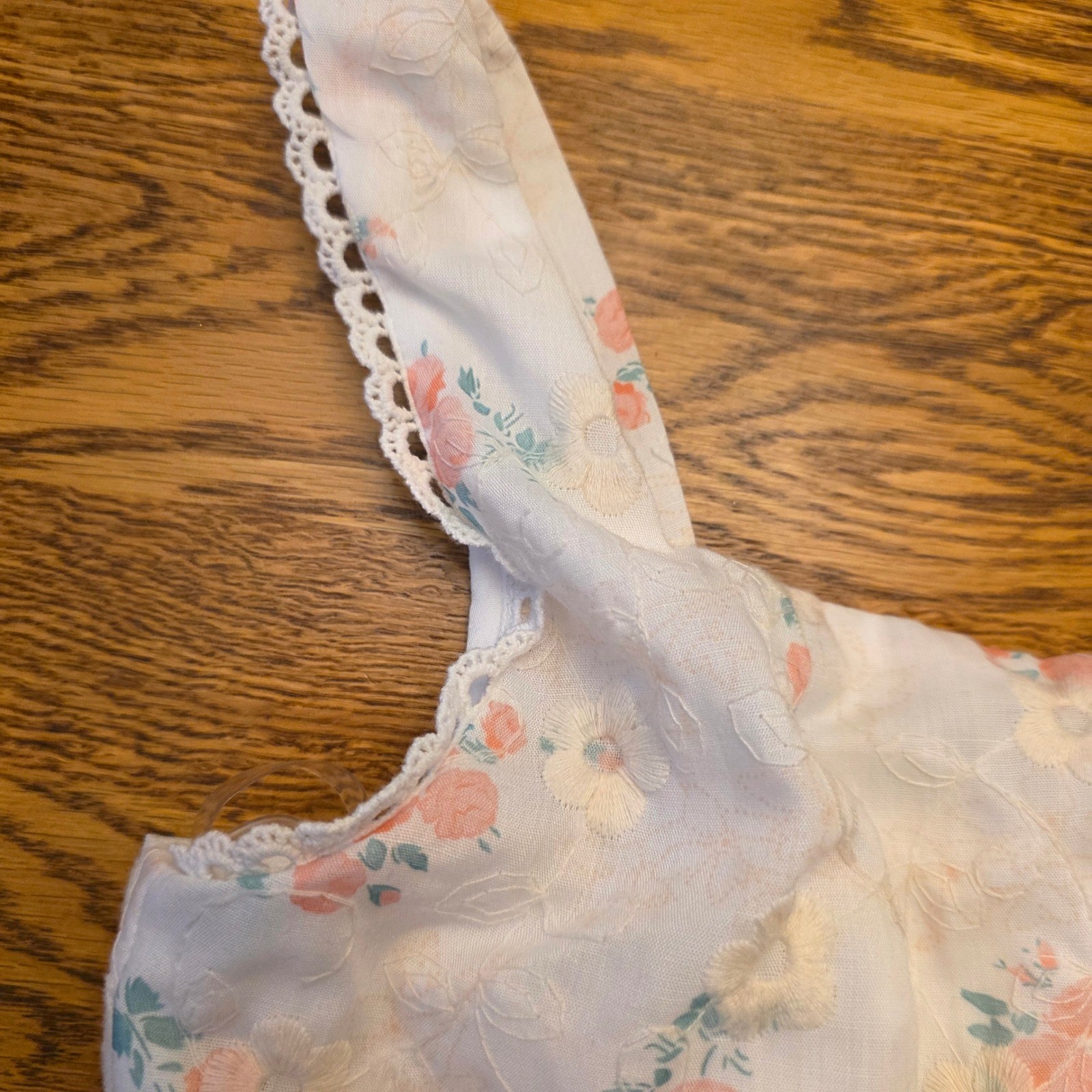 Altar'd State Corset Crop Top Floral Print White Pink Girlhood Core Lace Trim XS