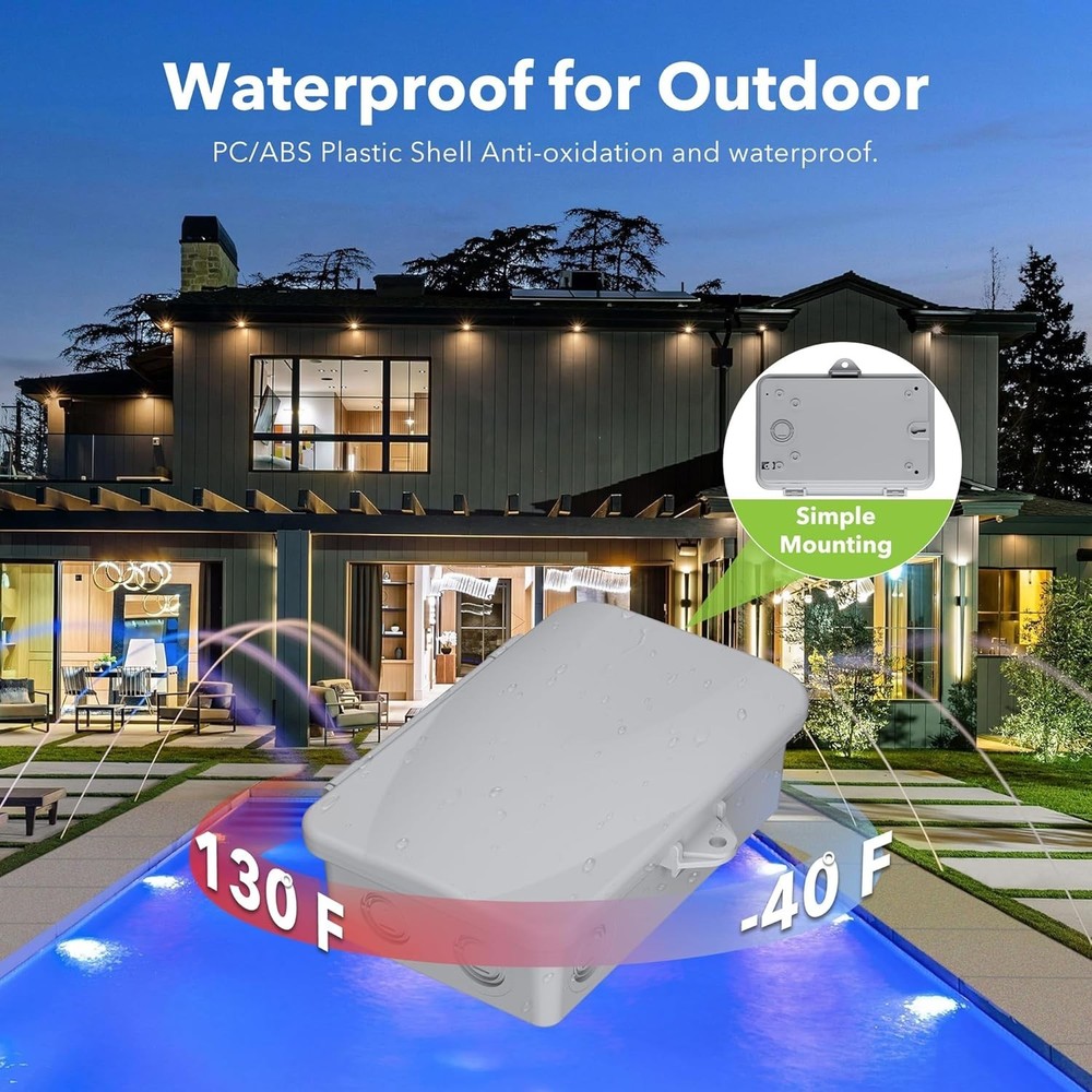 Weatherproof 24-Hour Programmable Timer for High-Power Devices - 120-277 VAC