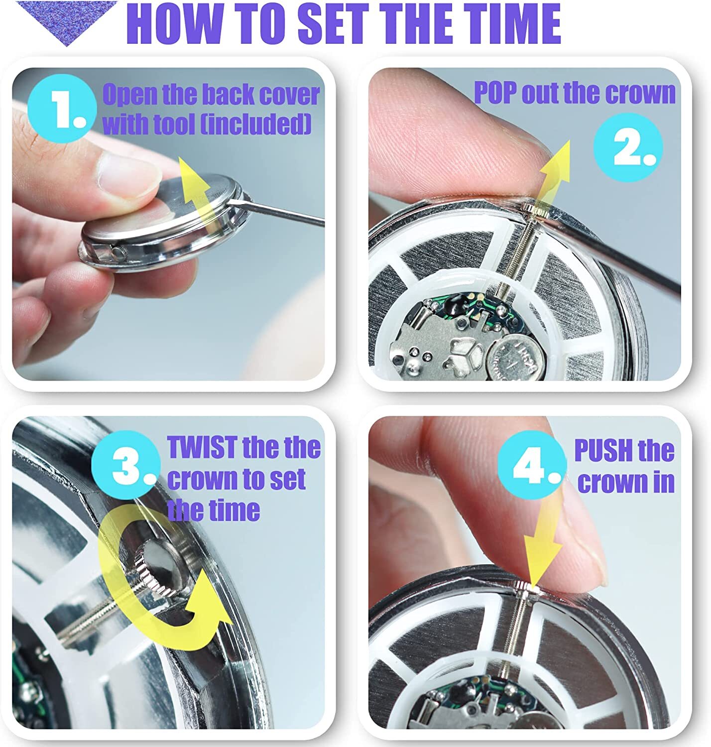 Betus Car Dashboard Clock - Mini Tiny Small Analog Clock Watch for Vehicle