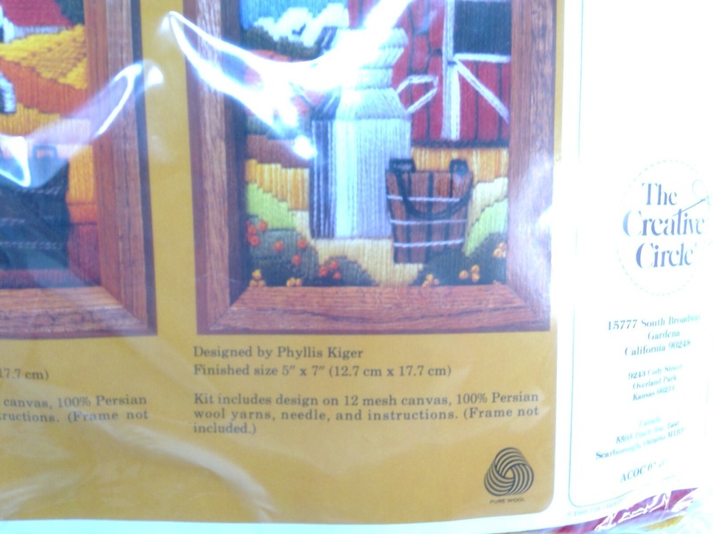 1983 The Creative Circle Dairy Fresh Needle Point Kit 0141