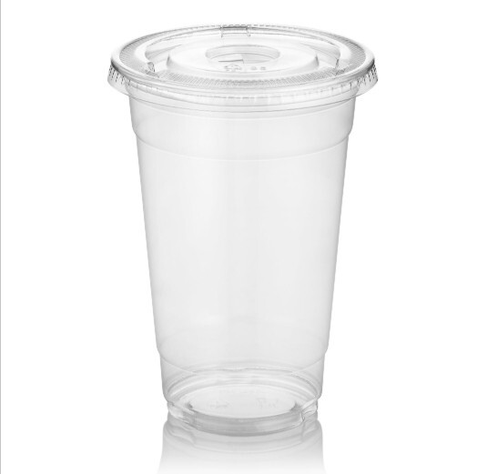 24oz Clear PET Disposable Cups with Lids