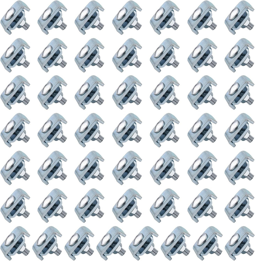 50 Pack Wire Mesh Cable Tray Coupler Kit, Steel Bracket Hardware Components for