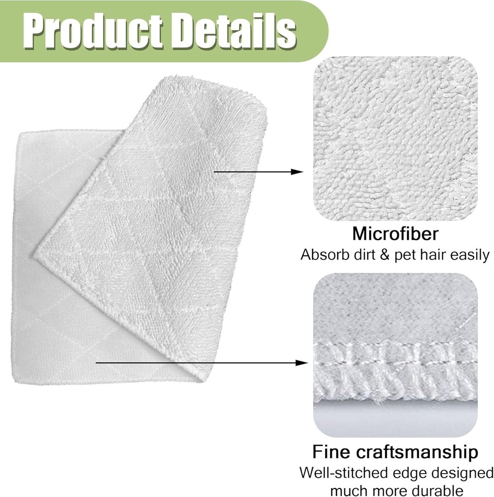 Microfiber Mop Pads for Light 'N' Easy Models - 8 High-Performance Cloths