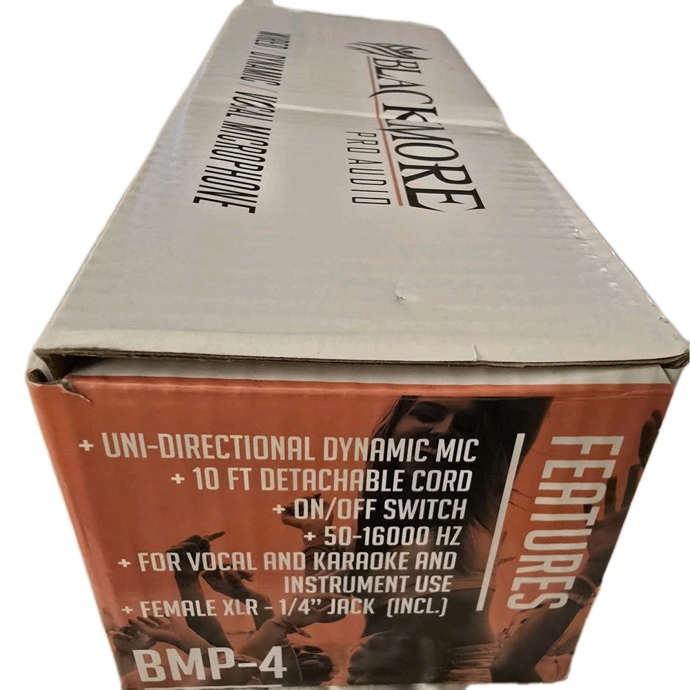Blackmore BMP-4 Wired Unidirectional Dynamic Microphone Black ( New Open Box )