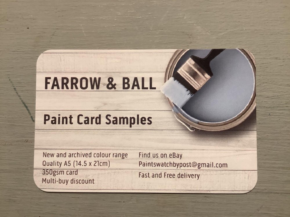 Farrow & Ball A5 Hand-Painted Colour Sample Card