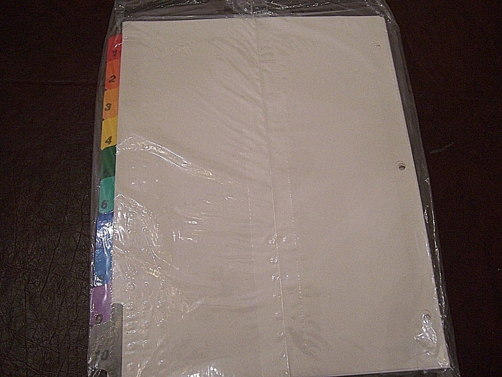 Cardinal OneStep Numbered Index System 1-10 Multicolor Index Tabs