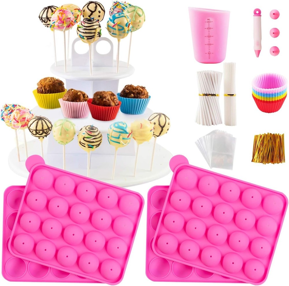 Cake Pop Decorating Kit with Tier Stand & Piping Tips
