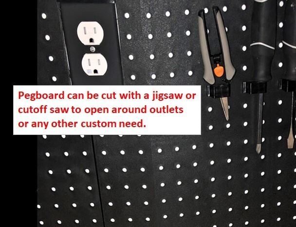 WallPeg Plastic Pegboard Tool Organizer - 72" WIDE Garage Organizer Storage