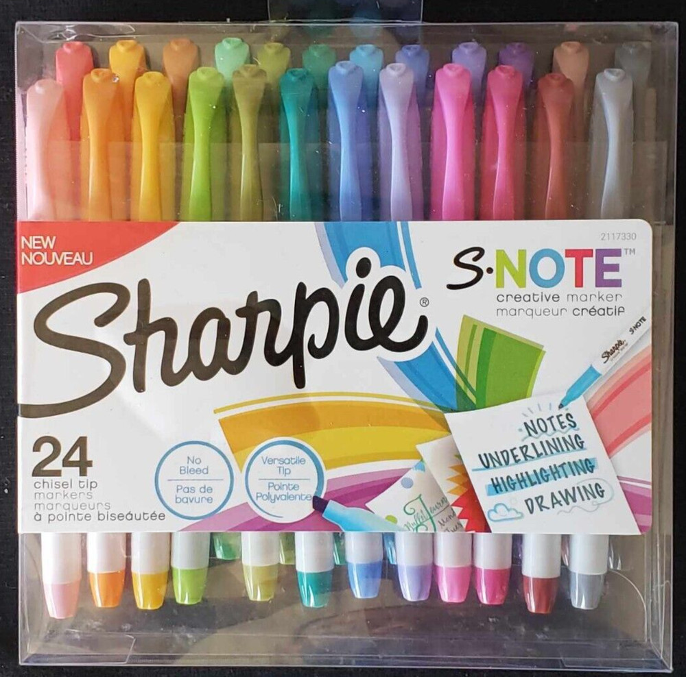 SHARPIE S-Note Creative Markers, Highlighters, 1 Count (Pack of 24), Assorted