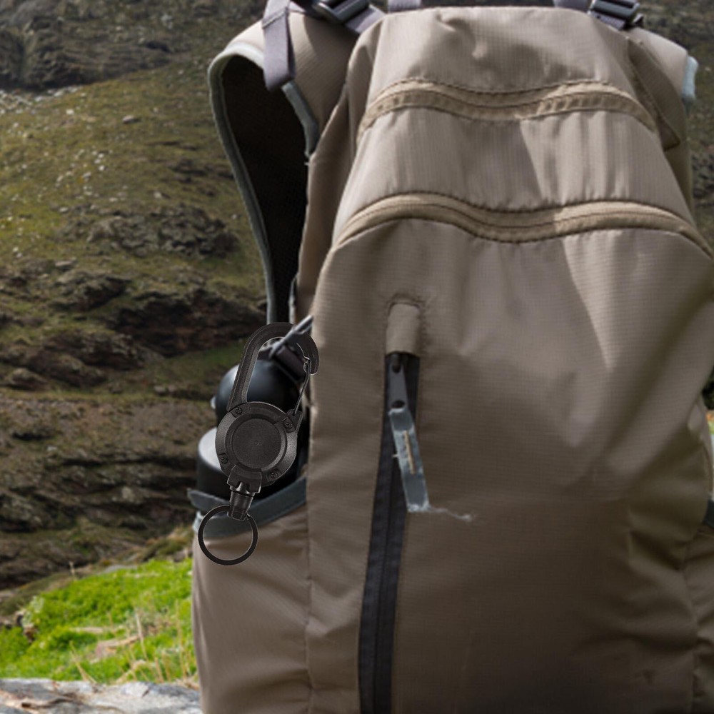 4× Retractable Key Chain Heavy Duty Wire Rope Buckle Multi-Function Key Chain